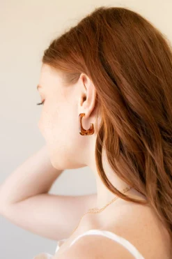 Acetate Square Hoop Earrings