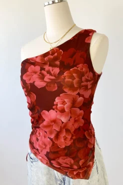 Asymmetrical Floral Top