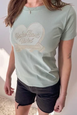 Broken Hearts Motel Long Loose Graphic Baby Tee