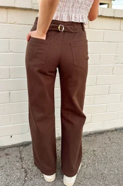 Brown Buckle Pants