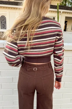 Brown Striped Knit