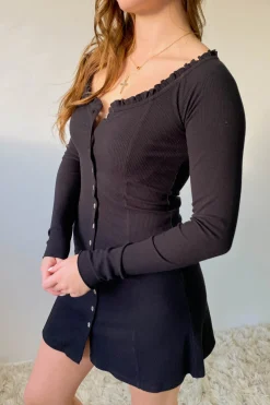 Button Up Long Sleeve Dress