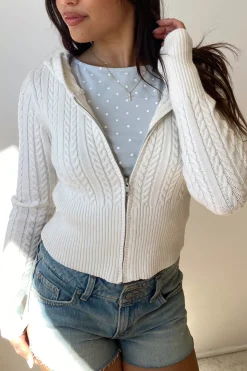 Cable Knit Zip Cardigan