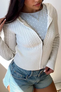 Cable Knit Zip Cardigan