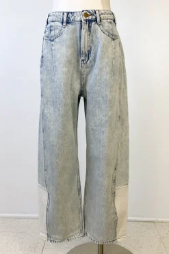 Contrast Barrel Jeans by For Good