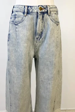Contrast Barrel Jeans by For Good