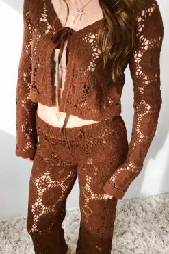 Crochet Front Tie Sweater