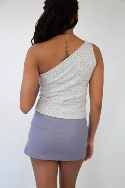 Ditsy Pointelle One Shoulder Top