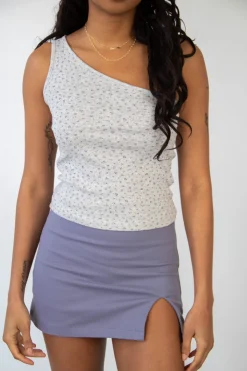 Ditsy Pointelle One Shoulder Top
