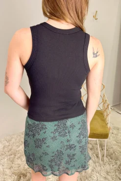 Dotted Floral Skirt