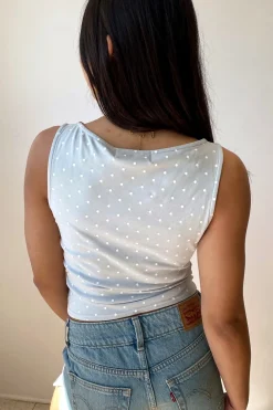 Dusty Blue Polka Dot Tank