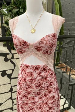 Floral Cutout Midi Dress