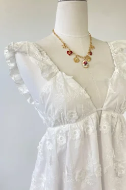 Floral Embroidered Mini Dress