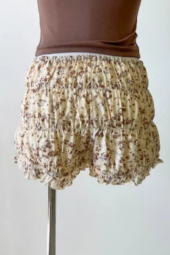 Floral Ruched Bloomer Shorts
