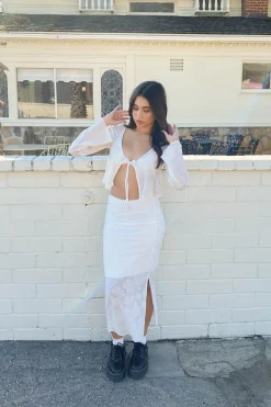 Floral Split Front Mesh Top