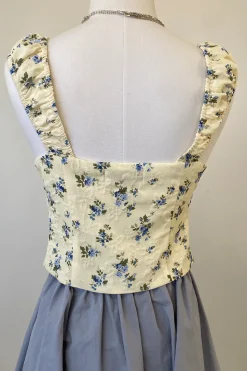 Floral Split Front Peasant Top