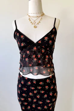 Floral Stretch Lace Cami Top