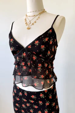 Floral Stretch Lace Cami Top