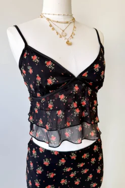Floral Stretch Lace Cami Top
