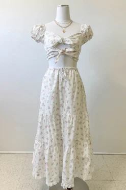 Front Tie Puff Sleeve Top