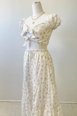 Front Tie Puff Sleeve Top