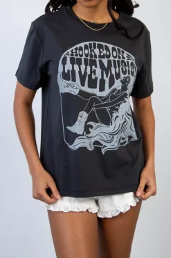 Hooked On Live Music BF Graphic Tee