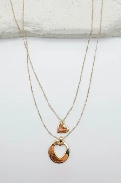 Layered Heart Cutout Necklace