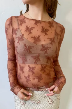 Long Sleeve Lace Layering Top