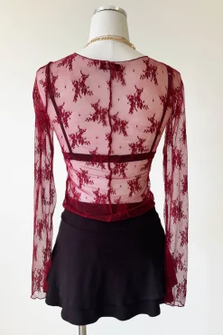 Long Sleeve Lace Layering Top