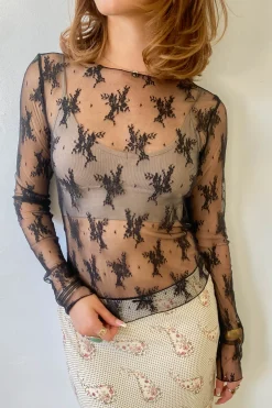 Long Sleeve Lace Layering Top