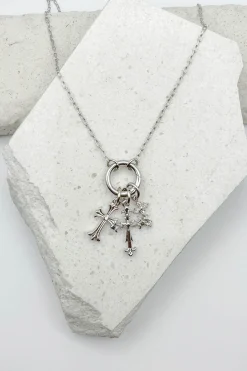 Multi Cross Charm Necklace