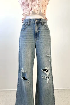 Nectar Premium Denim: The Olivine Wide Leg Distress Jeans
