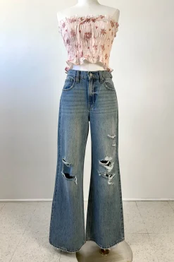 Nectar Premium Denim: The Olivine Wide Leg Distress Jeans