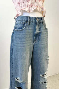 Nectar Premium Denim: The Olivine Wide Leg Distress Jeans