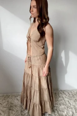 Open Front Tie Top
