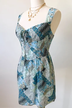 Patchwork Print Mini Dress