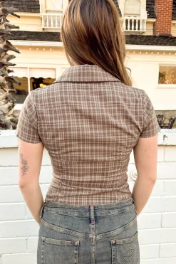 Plaid Collared Top