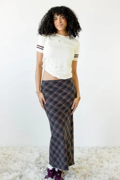 Plaid Midi Skirt