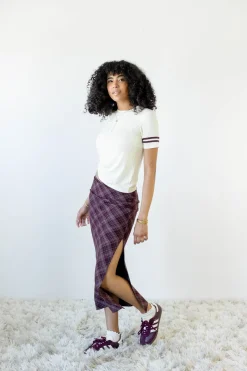 Plaid Midi Skirt