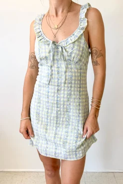 Plaid Ruffle Mini Dress