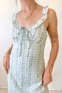 Plaid Ruffle Mini Dress
