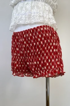 Plaid Stretch Lace Bloomer Shorts