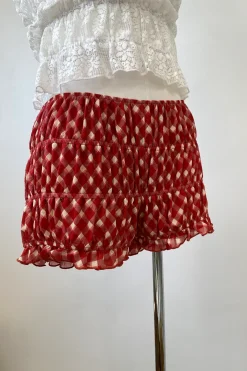 Plaid Stretch Lace Bloomer Shorts