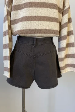Pleated Denim Shorts by For Good
