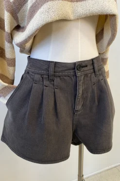 Pleated Denim Shorts by For Good