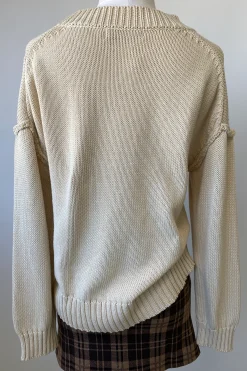 Reverse Stitch Knit Sweater