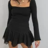 Ribbed Knit Long Sleeve Top