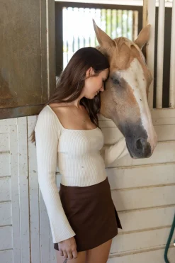 Ribbed Knit Long Sleeve Top