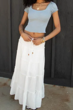 Ribbed Peasant Top