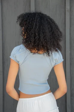 Ribbed Peasant Top